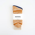 MULTI JACQUARD CREW SOCKS #IVORY/GOLD [R1337-AW25]