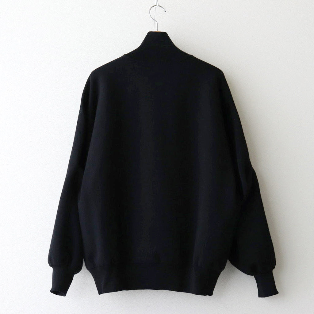 OVERSIZED DOUBLE KNIT ZIP JACKET #BLACK / BLACK [ST.1132]