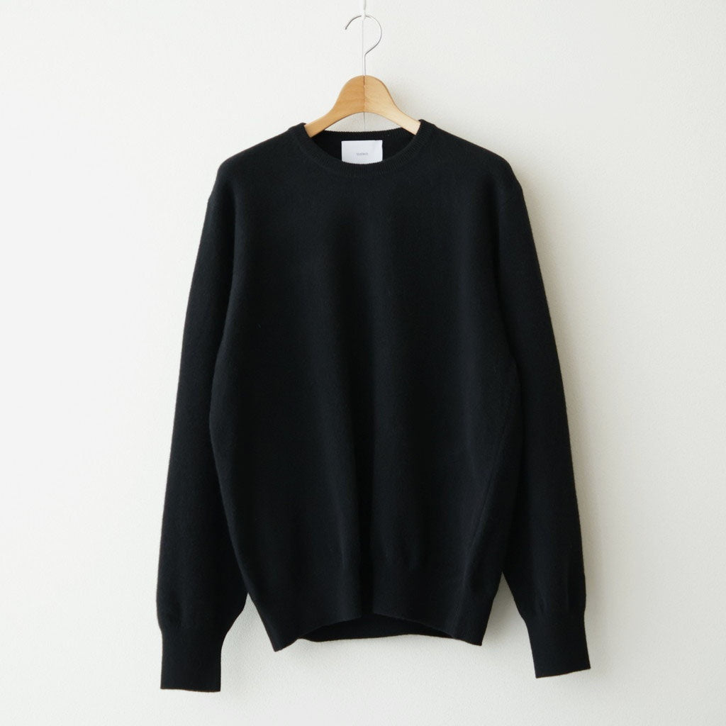EXTRA FINE WOOL KNIT CREW NECK LS #BLACK [ST.1634]