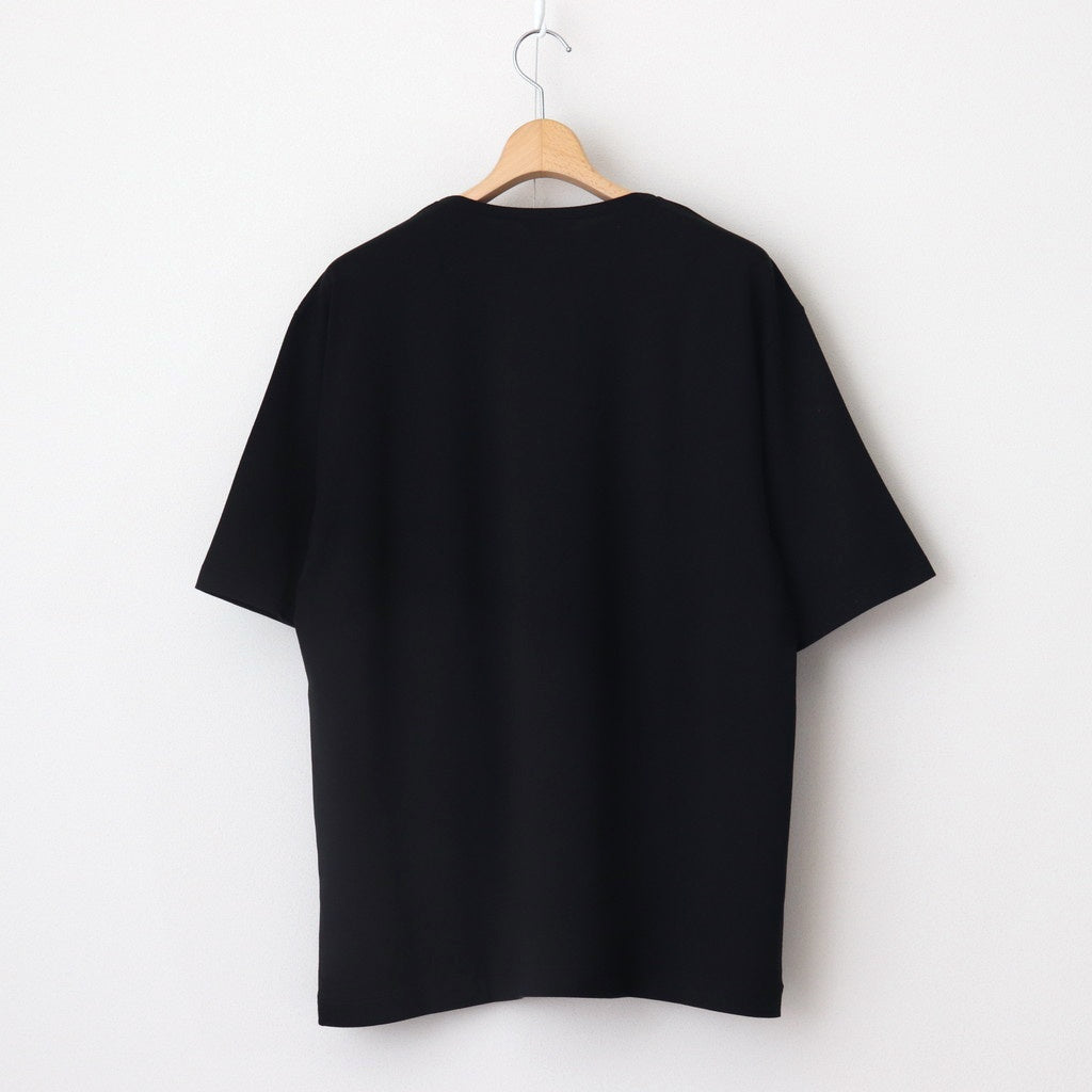 LUSTER PLAITING BOAT NECK TEE #BLACK [A00P04GT]