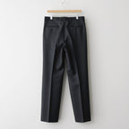 BLUEFACED WOOL TWO-TUCK SLACKS #CHARCOAL NAVY STRIPE [A26SP02BA]