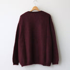 SQUARE PANNEL MOHAIR CARDIGAN #BURGUNDY [YK23FW0590S]