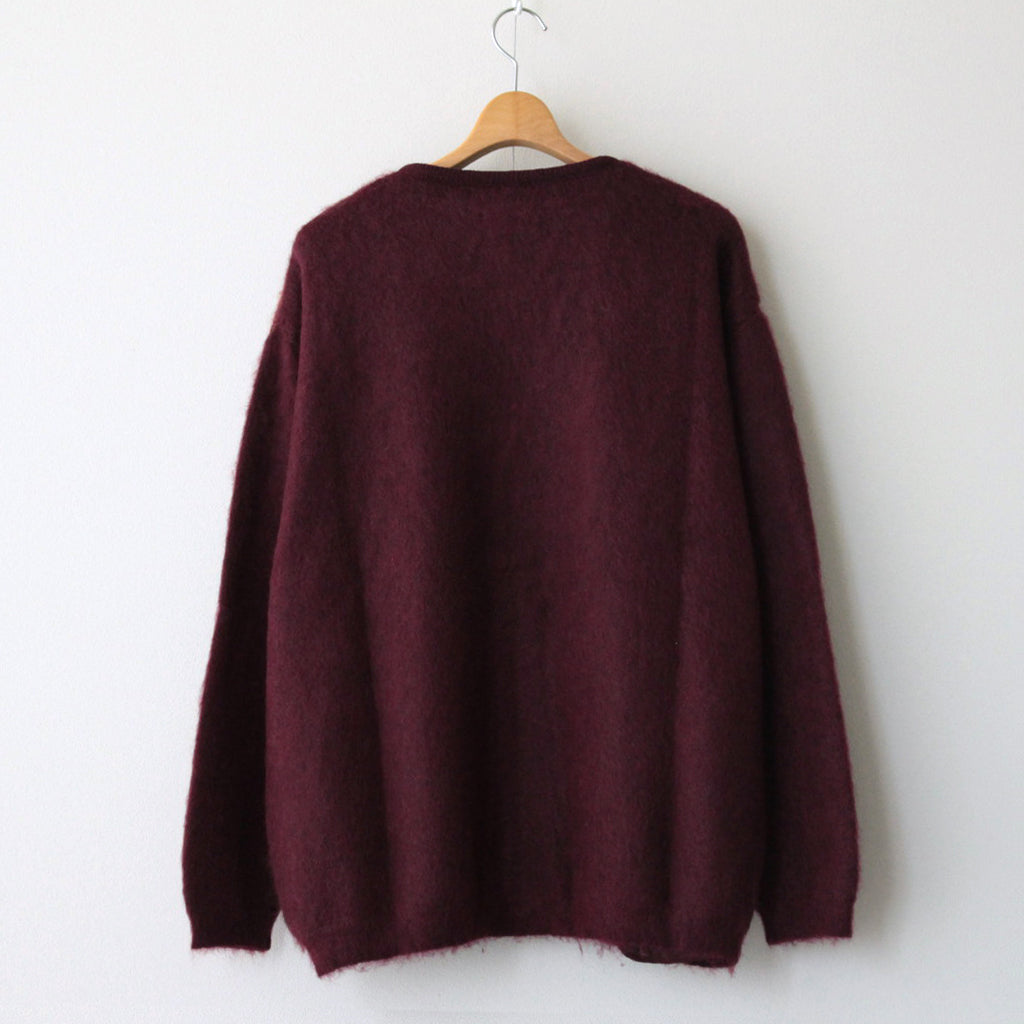 SQUARE PANNEL MOHAIR CARDIGAN #BURGUNDY [YK23FW0590S]