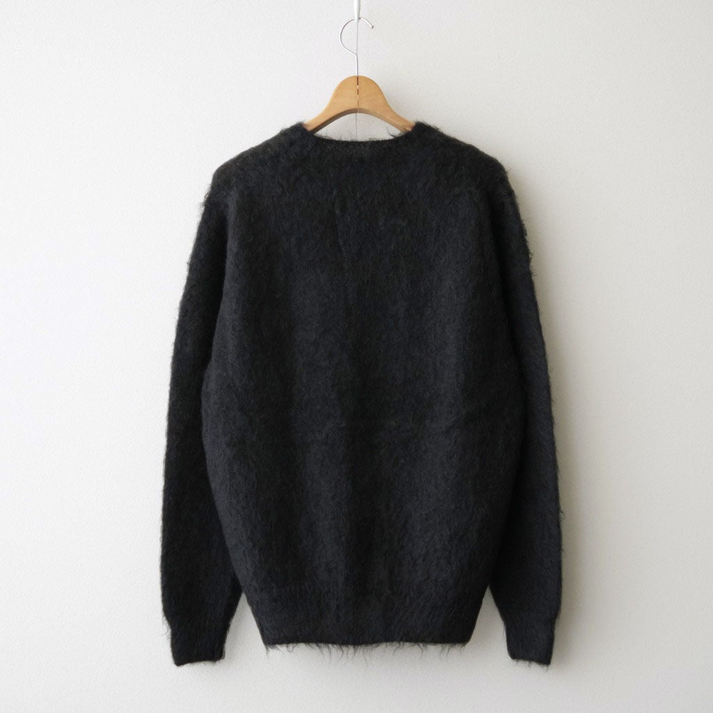 BRUSHED SUPER KID MOHAIR KNIT P/O #INK BLACK [A26AP02KM]