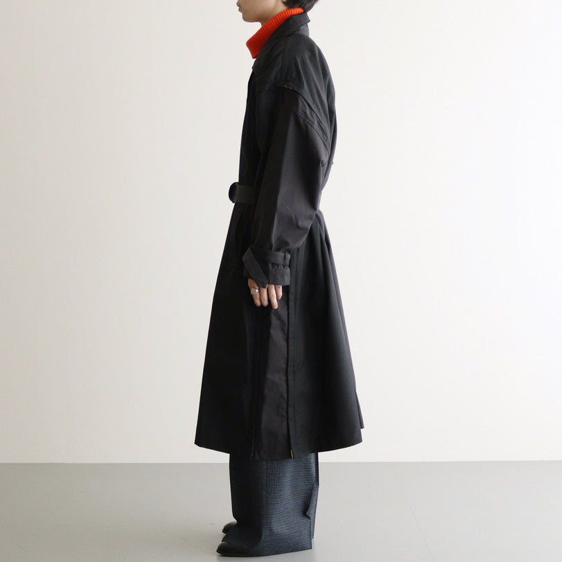 DETACHABLE WIDE TRENCH COAT #BLACK [YK24FW0736C] – ciacura