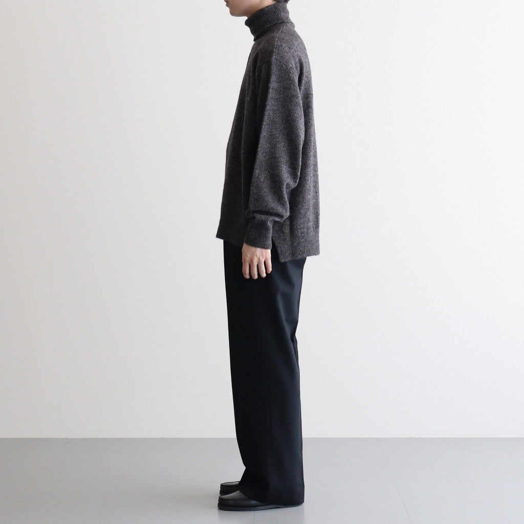 WOOL/ALPACA KNIT LOOSE TURTLE NECK PO #CHARCOAL [ST.1295]