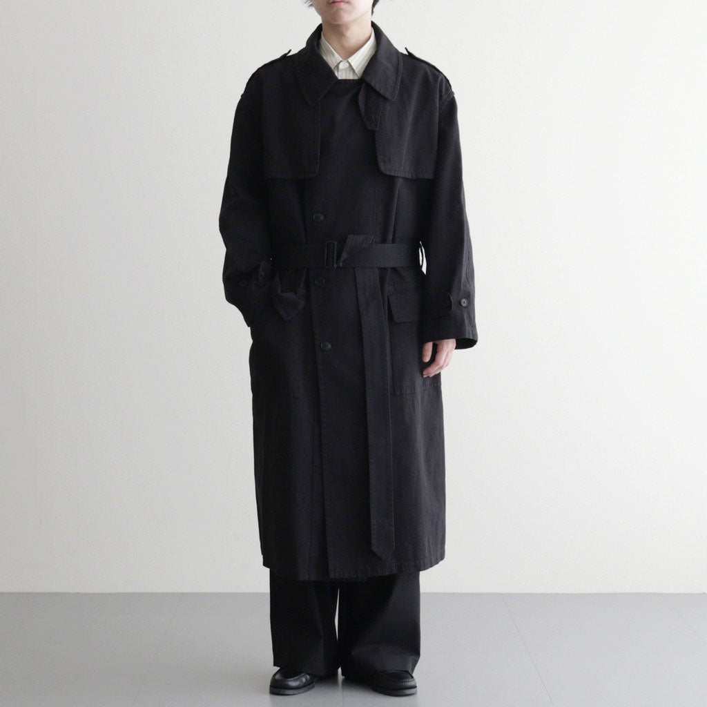 GARMENT-DYED TEXTURED CHINO COAT #BLACK [A26SC01MC]