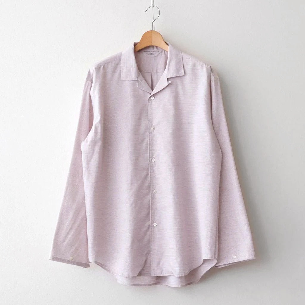 Cotton & Lyocell Lounge Shirt #White & Burgundy Plaid [OFH010SH22]