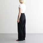 LIGHT WOOL MAX GABARDINE TWO-TUCK SLACKS #TOP BLACK [A26AP06MG]