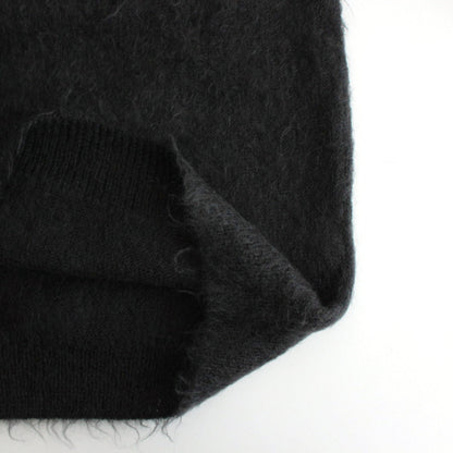 BRUSHED SUPER KID MOHAIR KNIT POLO #INK BLACK [A24AP02KM]