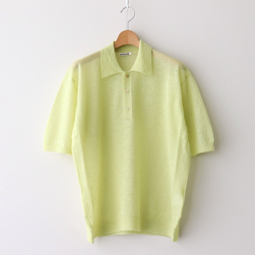 KID MOHAIR SHEER KNIT POLO #LIME YELLOW [A25SP03FG]