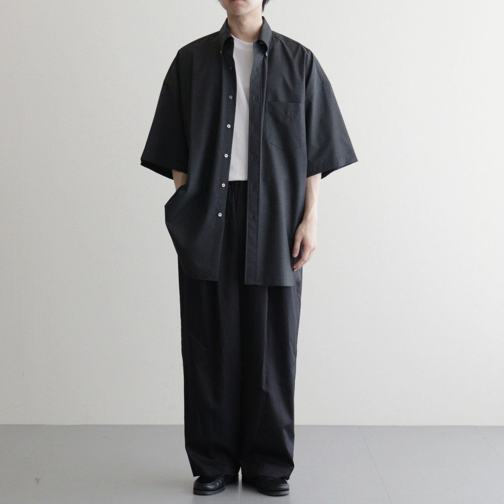 Fine Wool Heather Oversized S/S B.D. Shirt #CHARCOAL [GM261-50319]
