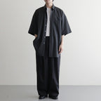 Fine Wool Heather Oversized S/S B.D. Shirt #CHARCOAL [GM261-50319]