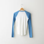 SUPER HIGH GAUGE SHEER RIB RAGLAN P/O #WHITE × BLUE [A26SP06HF]