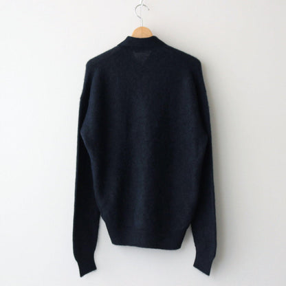 BABY SURI ALPACA SHEER KNIT SHIRT CARDIGAN #NAVY [A24AC01AK]