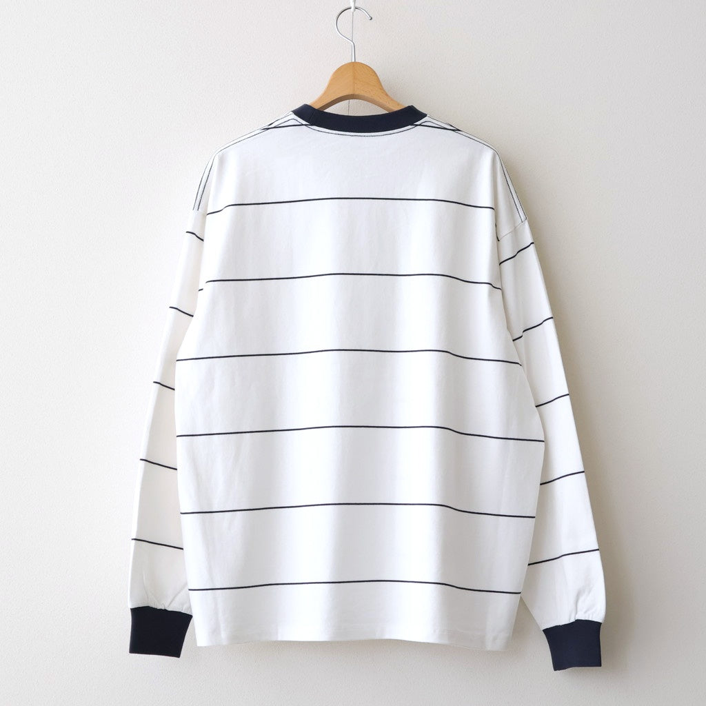 PIN BORDER L/S TEE #WHITE×NAVY [FSC261-70261]