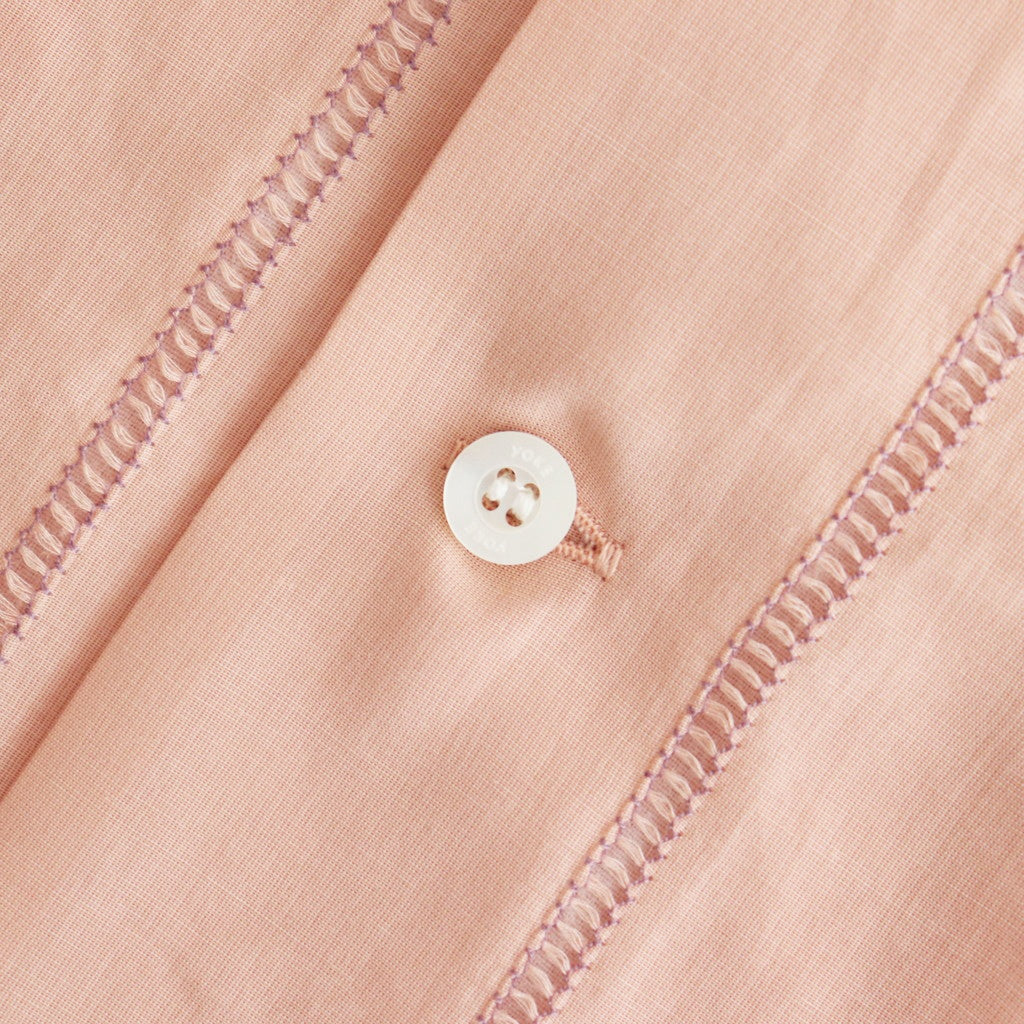 EMBROIDAREY OPEN COLLAR SHIRT #PINK [YK25SS0938SH]