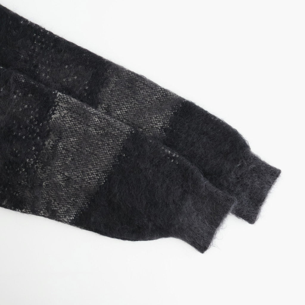Abstract Jaquard Mohair Cardigan #BLACK [YK26SS01235S]