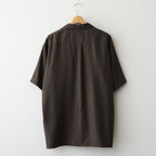 CUPRO TWILL OVERSIZED OPEN COLLAR SS SHIRT #DARK BROWN [ST.1462]