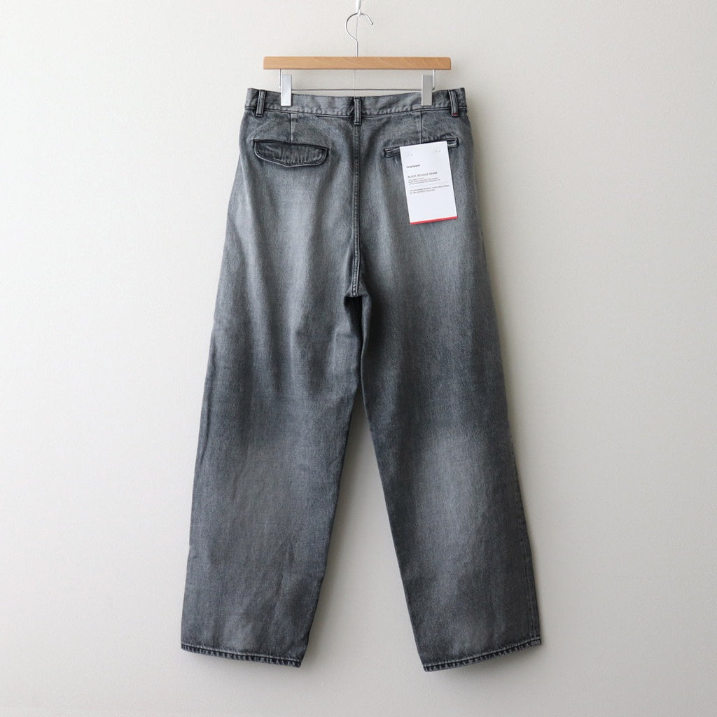 Selvage Denim Two Tuck Pants #BLACK LIGHT FADE [GU251-40188LB]