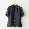 Rayon & Linen Sheer Shirt - Vintage Fabric #Black [OFH010SH32]