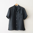 Rayon & Linen Sheer Shirt - Vintage Fabric #Black [OFH010SH32]