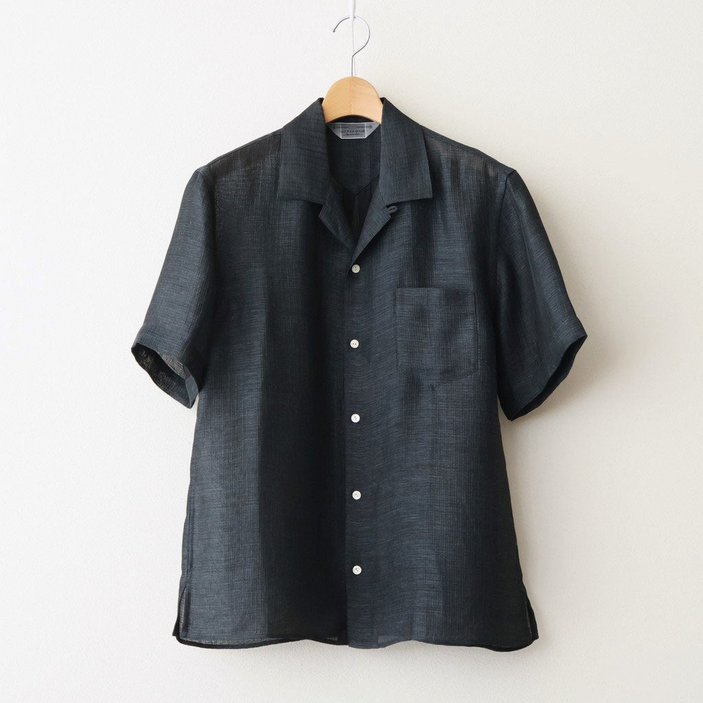 Rayon & Linen Sheer Shirt - Vintage Fabric #Black [OFH010SH32]