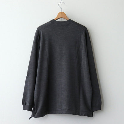 Worsted polyester jersey sweater #CHARCOAL [HN-N001-051]