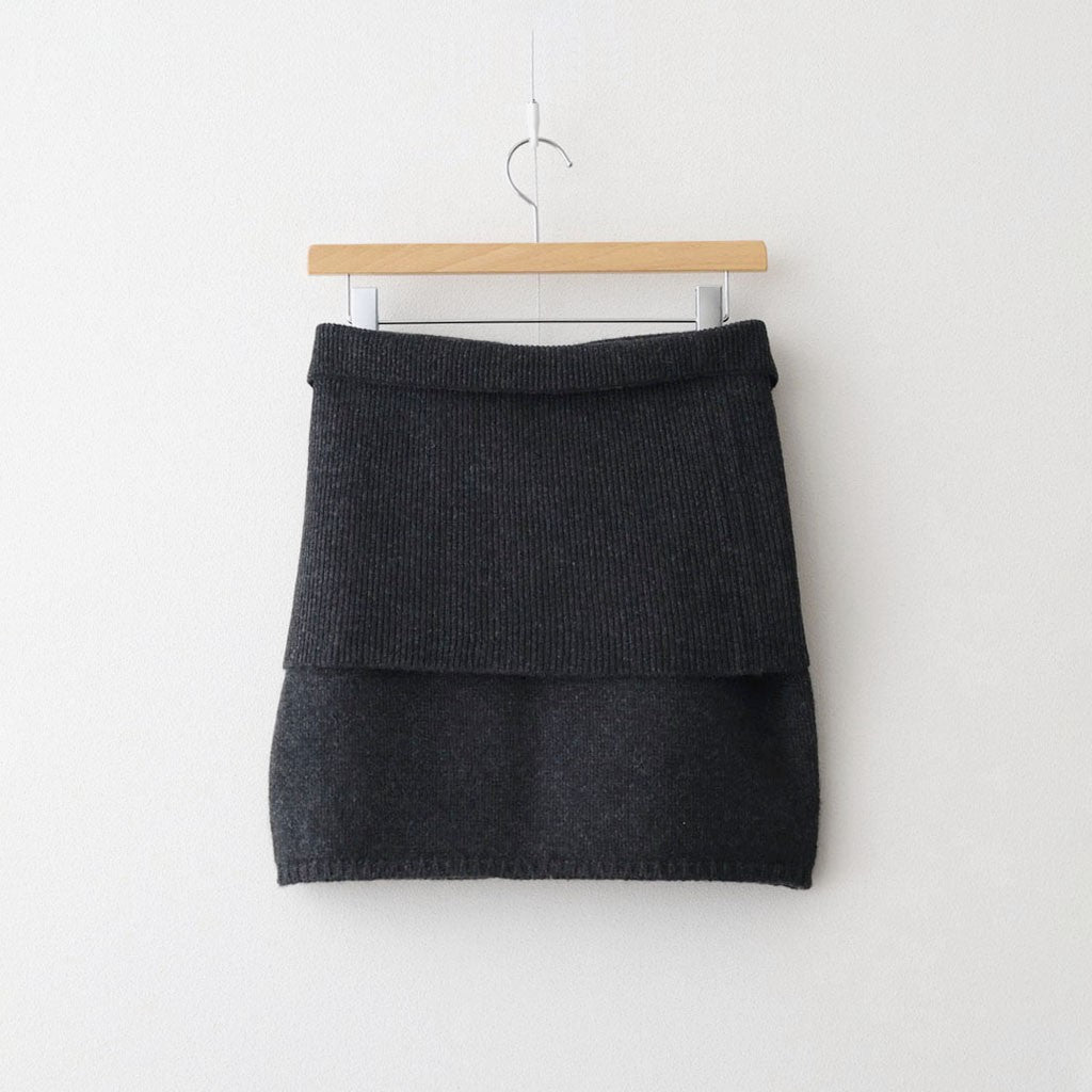 Layered Knit Skirt #C/GRY [12520808]