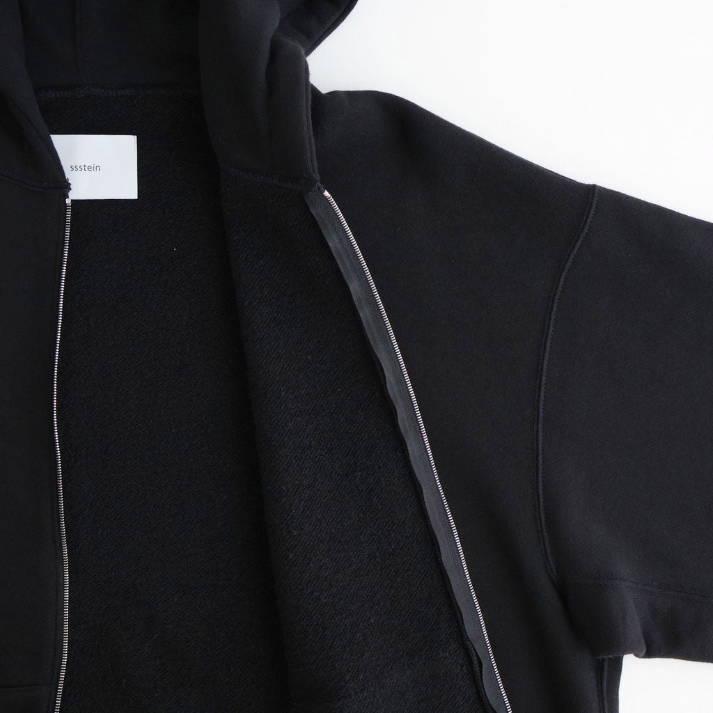 COTTON CASHMERE SWEAT ZIP HOODY #BLACK [ST.1469]