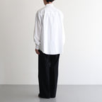 LIGHT WOOL MAX GABARDINE TWO-TUCK SLACKS #TOP BLACK [A25AP06MG]