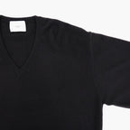 PURE CASHMERE KNIT V NECK LS #BLACK [ST.1629]