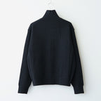 SUPER FINE WOOL RIB KNIT ZIP CARDIGAN #TOP BLACK [A26AC01RK]