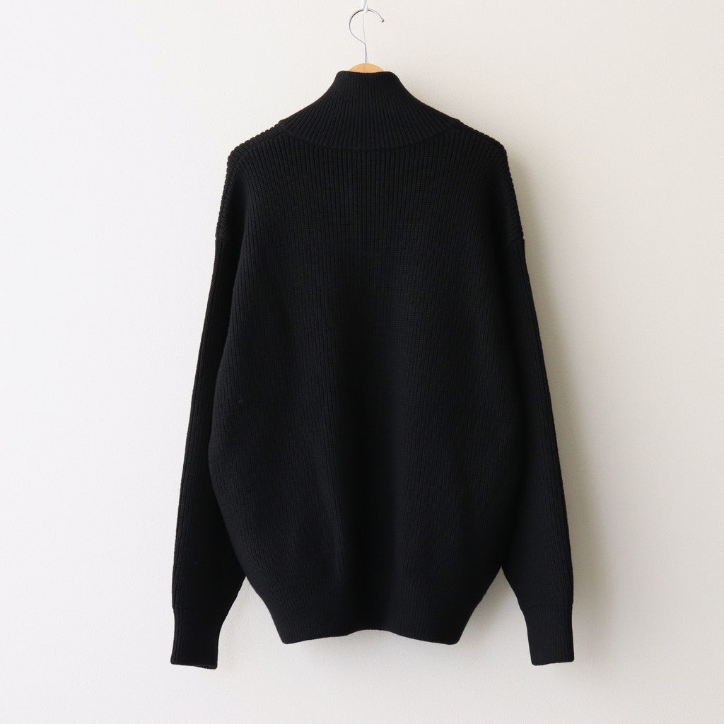 OVERSIZED DRIVERS KNIT ZIP JACKET #BLACK [ST.995]