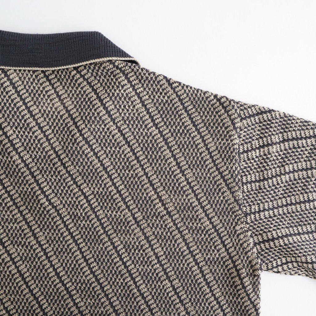 Diagonal Knit Skipper Shirt #OFF BEIGE [YK26SS01251S]