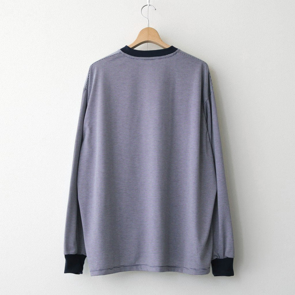 MICRO BORDER L/S TEE #WHITE×NAVY [FSC261-70168]