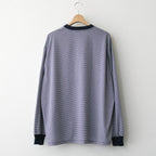 MICRO BORDER L/S TEE #WHITE×NAVY [FSC261-70168]