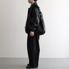 SHIRRING HANDLE LEATHER SHOULDER BAG #BLACK [ST.1180]