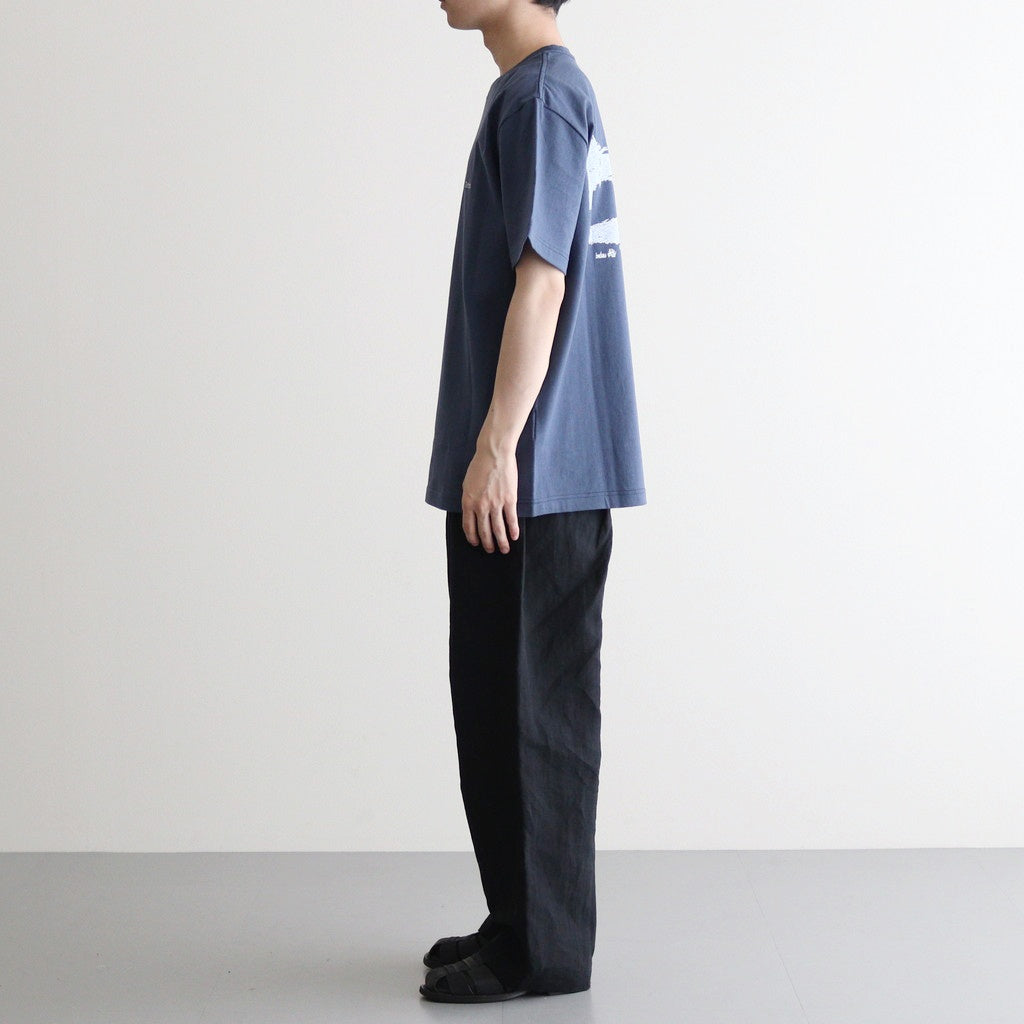 Waste Cotton Printed S/S Tee #NAVY [TP241-70009]