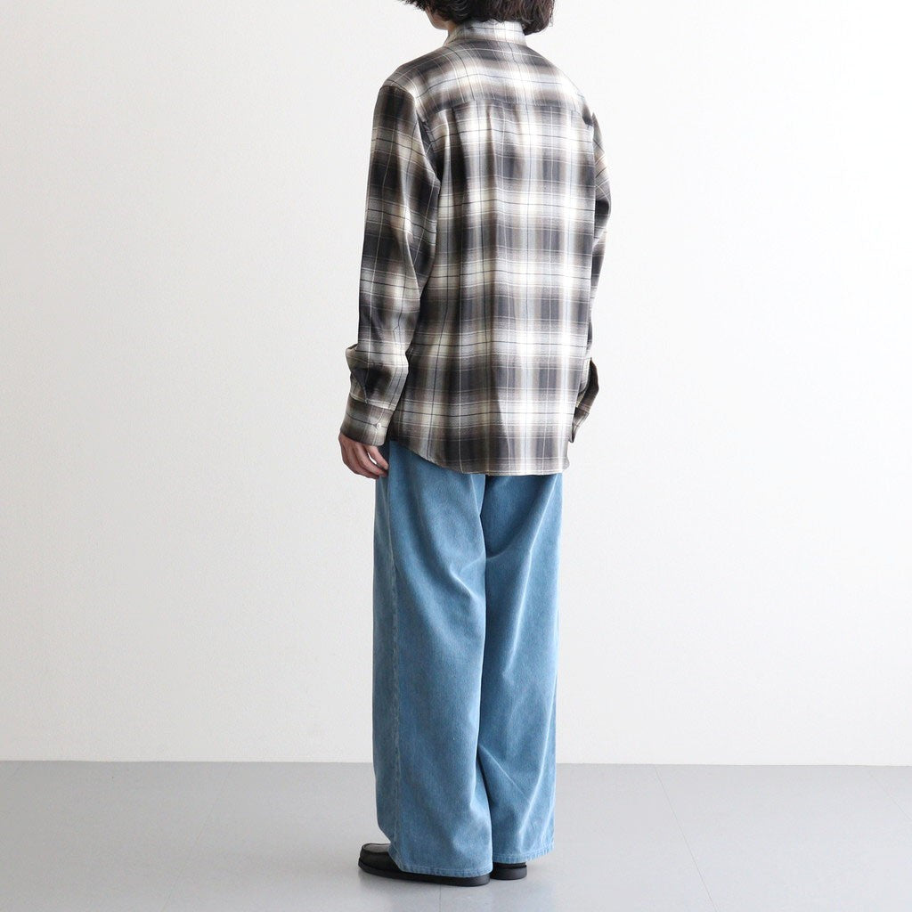 SUPER LIGHT WOOL CHECK SHIRT #BROWN CHARCOAL CHECK [A26AS01LC]