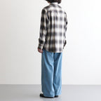 SUPER LIGHT WOOL CHECK SHIRT #BROWN CHARCOAL CHECK [A26AS01LC]