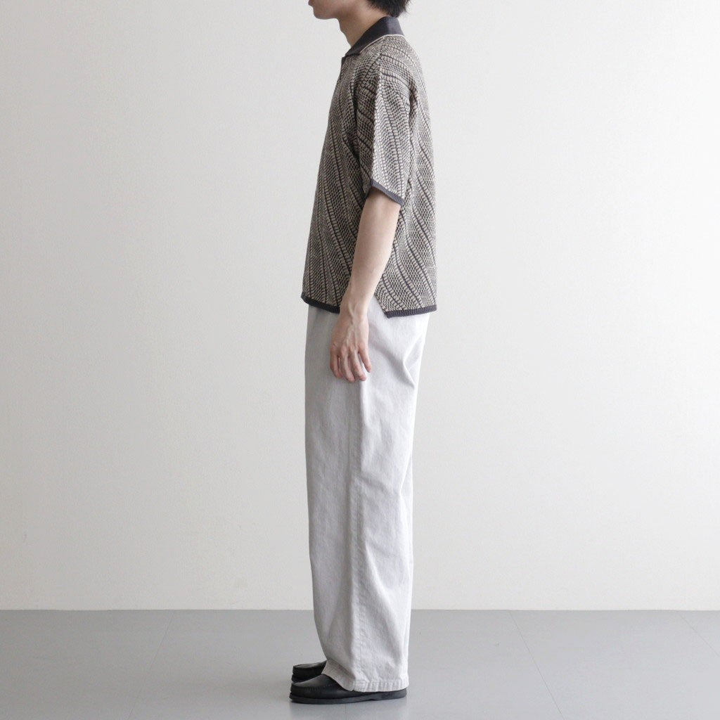 Diagonal Knit Skipper Shirt #OFF BEIGE [YK26SS01251S]