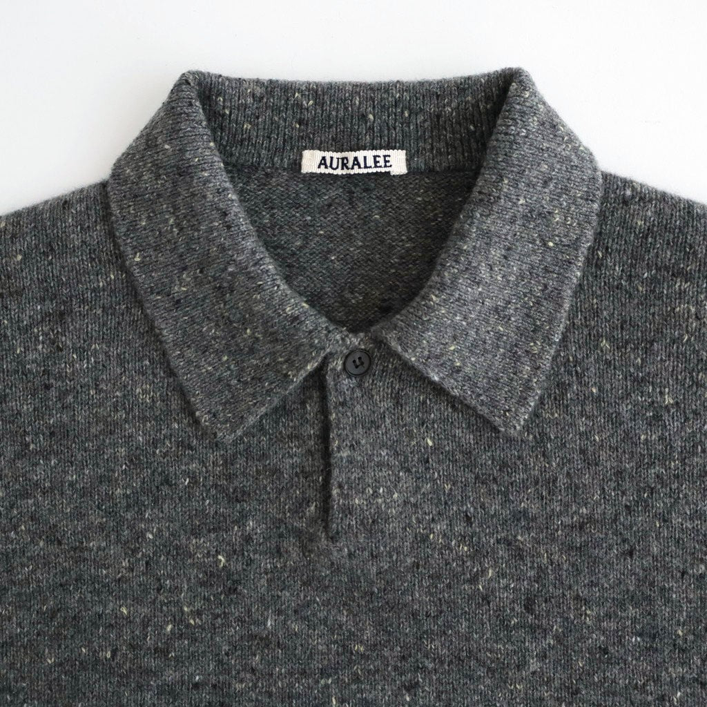 CASHMERE NEP KNIT POLO #MIX GRAY [A26AP02NE]