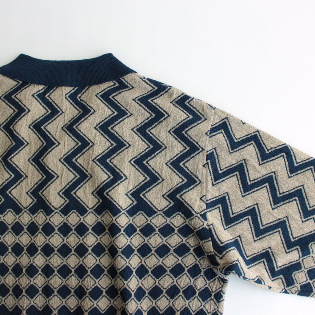 KUBA KNIT SWEATER #NAVY & BEIGE [2541000601]