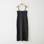 SMOOTH FULLED WOOL KNIT DRESS #CHARCOAL [A26AD03KS]