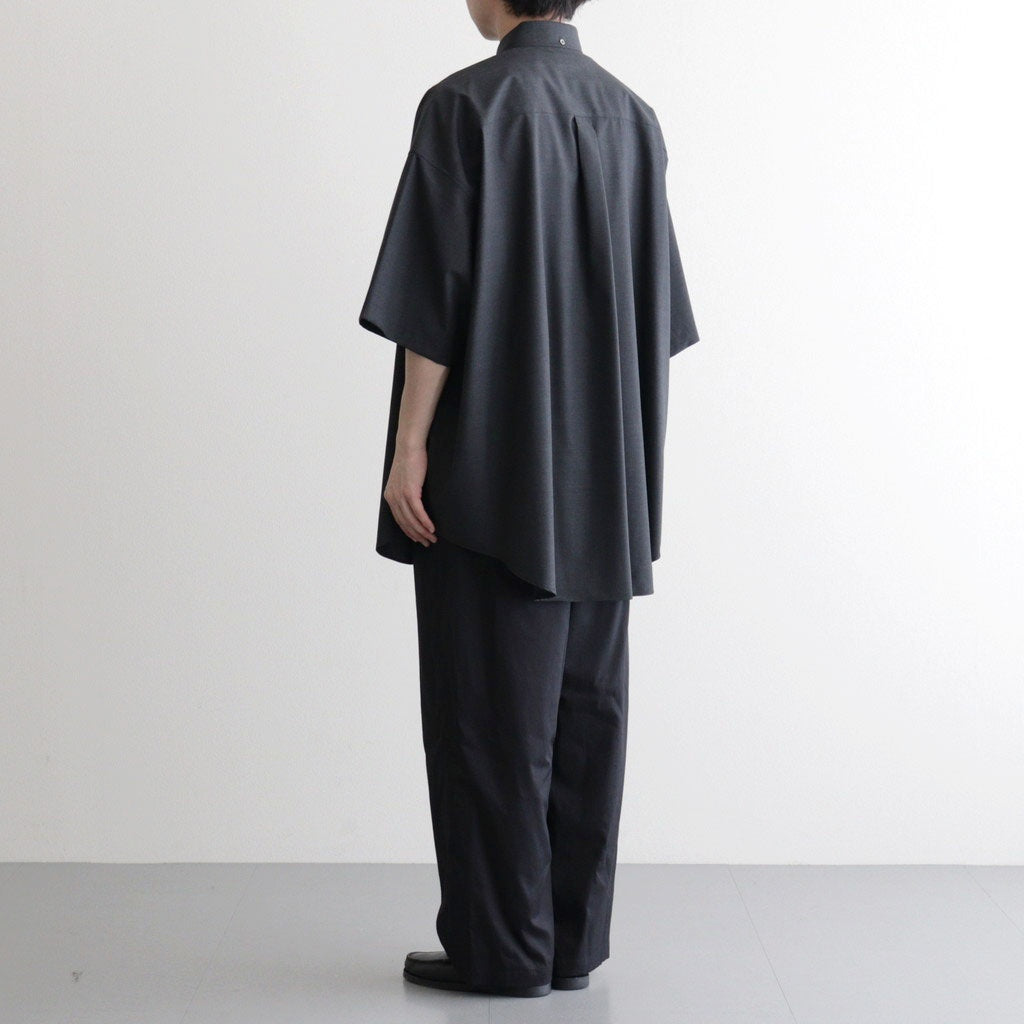 Fine Wool Heather Oversized S/S B.D. Shirt #CHARCOAL [GM261-50319]