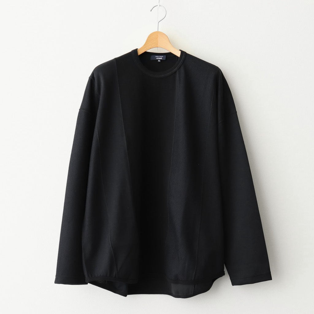 綿フライス×エステルウールラッセル×綿ダブルフェイスカットソー #BLACK [HP-T006-051]