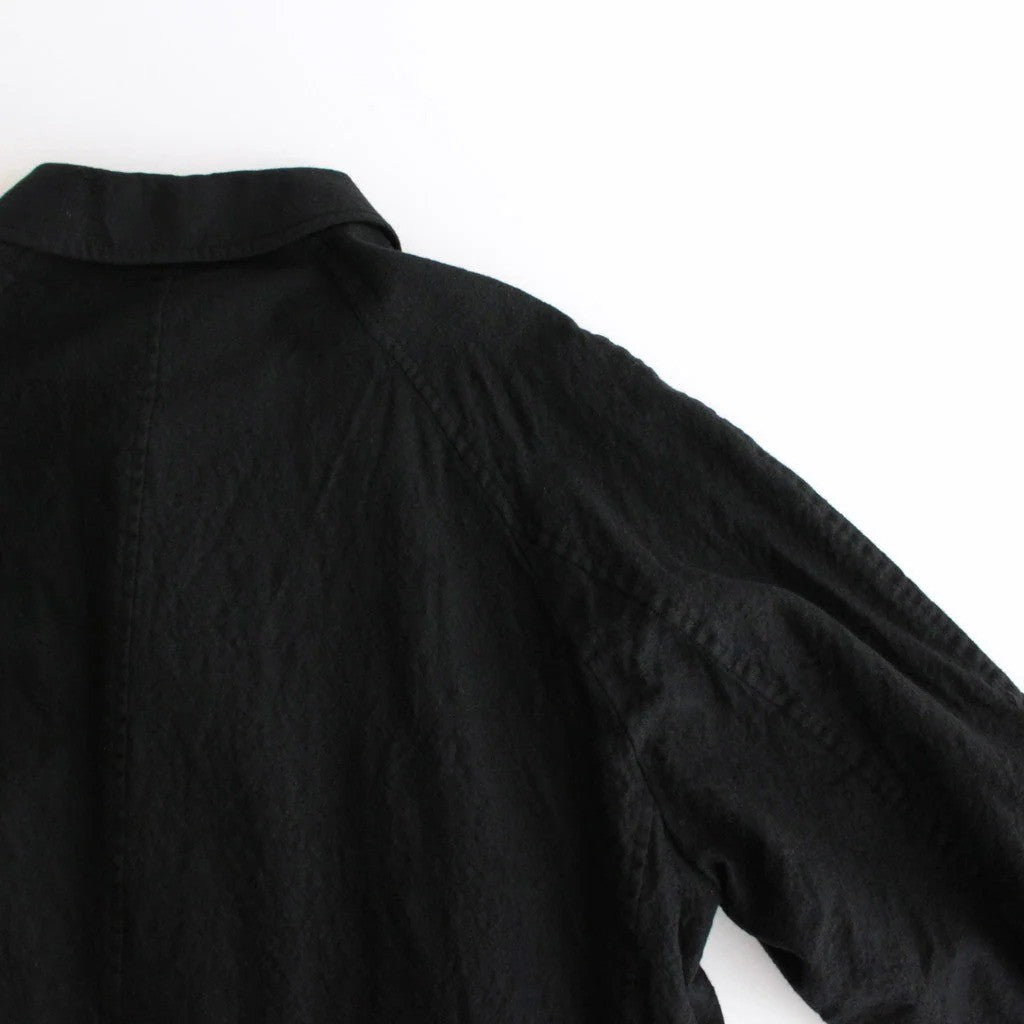 ウールサージ 製品縮絨コート #BLACK [HR-C101-051]