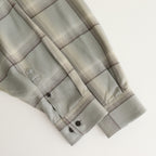 OMBRE PLAID SHIRTS LOOSE FIT #SMOKE BLUE [2541000504]