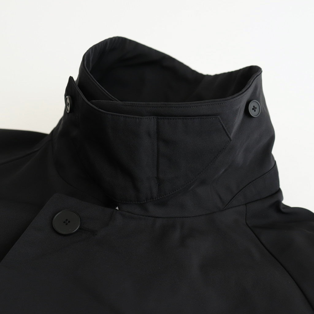 NKBSCT - 強撚ポリエステル・メモリーギャバジン ステンカラーコート #95 Black [SN_NC1303CT]